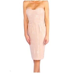 French Connection Spicey Sequin Strapless Mini Dress Grey/Pink Spicy Size 8